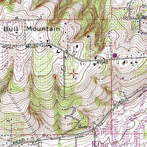 Topographic Map of Alberta Rider Elementary School, OR