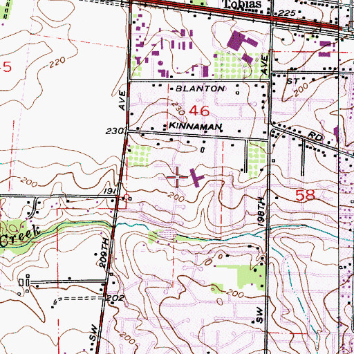 Topographic Map of Butternut Creek Elementary School, OR