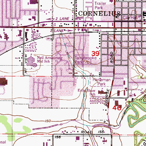 Topographic Map of Emmaus Christian School, OR
