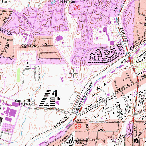 Topographic Map of Simpson Park, CA