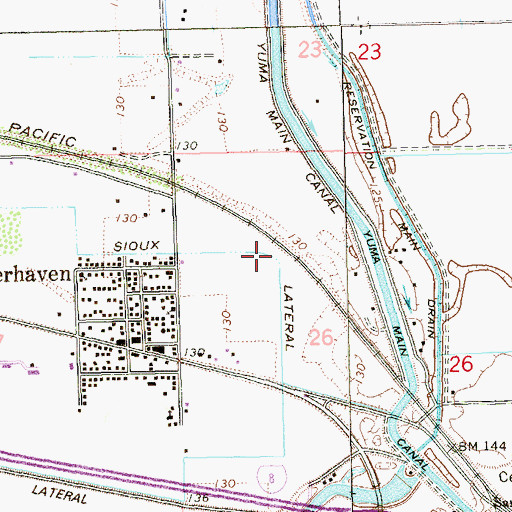 Topographic Map of Sioux Lateral, CA