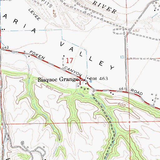 Topographic Map of Sisquoc Grange, CA