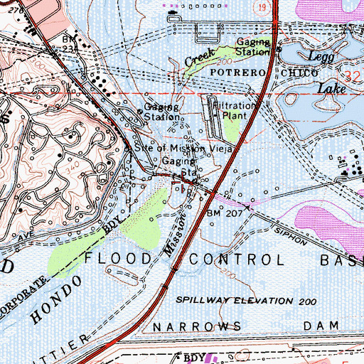 Topographic Map of Site of Mission Vieja Station, CA