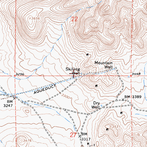 Topographic Map of Skilling Well, CA