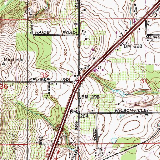 Topographic Map of Middleton Elementary School, OR