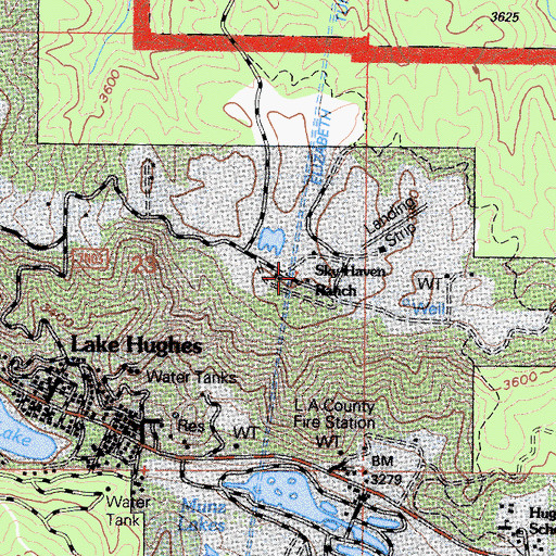 Topographic Map of Sky Haven Ranch, CA
