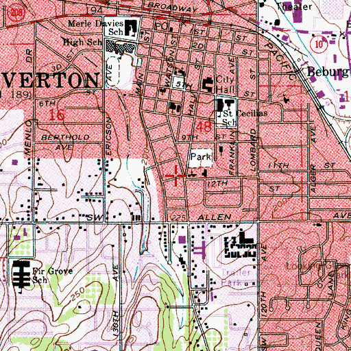 Topographic Map of Pilgrim Lutheran School, OR