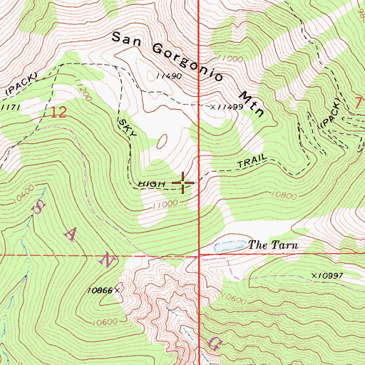 Topographic Map of Sky High Trail, CA