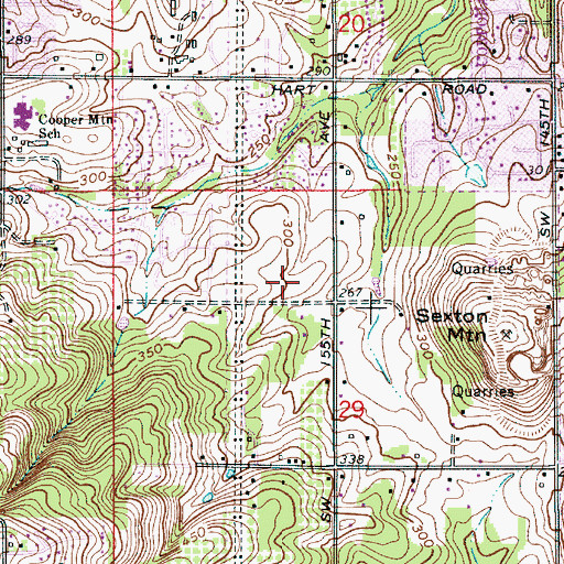 Topographic Map of Sexton Mountain Elementary School, OR