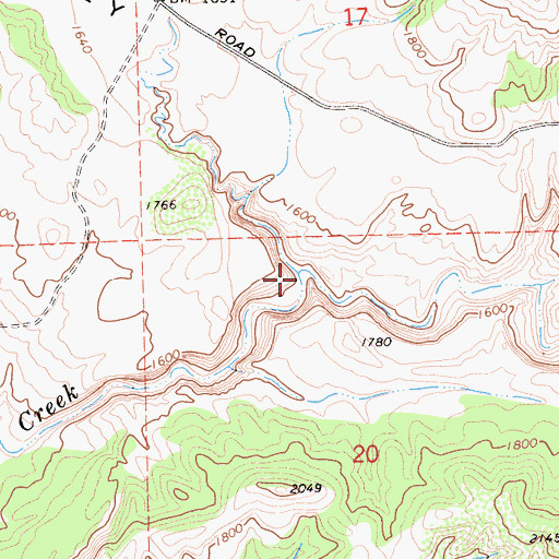 Topographic Map of Slack Canyon, CA
