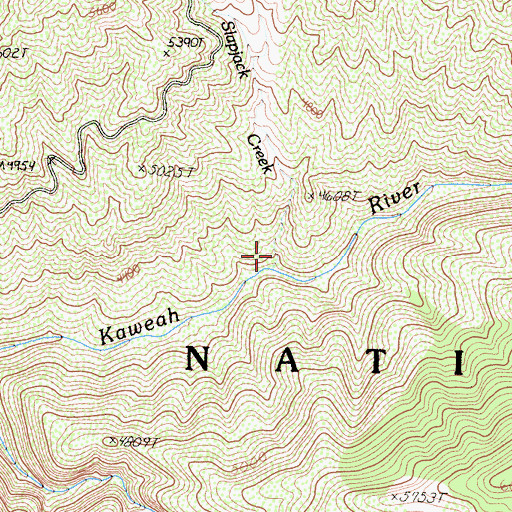 Topographic Map of Slapjack Creek, CA