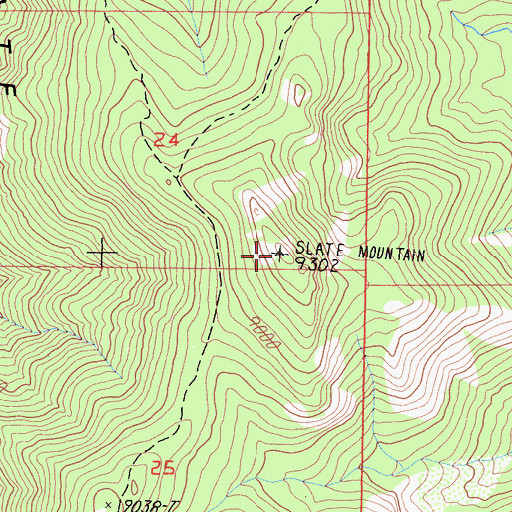 Topographic Map of Slate Mountain, CA