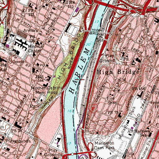 Topographic Map of Crest Theatre (historical), NY