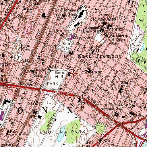 Topographic Map of De Lux Theatre (historical), NY