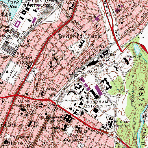 Topographic Map of Decatur Theater (historical), NY