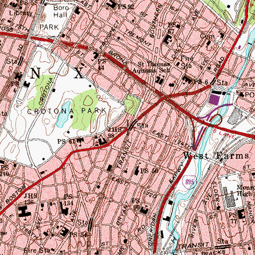 Topographic Map of Iglesia Pentecostal Jehova Shalom, NY