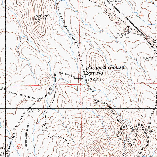 Topographic Map of Slaughterhouse Spring, CA