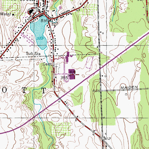 Topographic Map of Red Creek High School, NY
