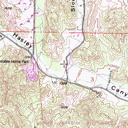 Topographic Map of Sloan Canyon, CA