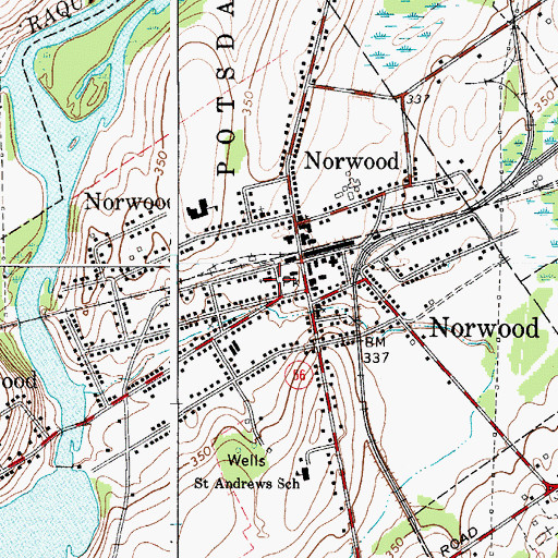 Topographic Map of Saint Andrew's Roman Catholic Church, NY