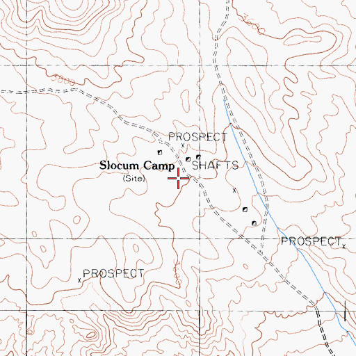 Topographic Map of Slocum Camp, CA