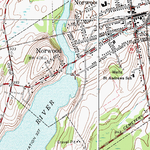 Topographic Map of Norwood Hydro-Electric Generator Station, NY