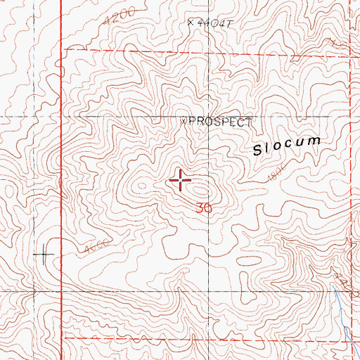 Topographic Map of Slocum Mountain, CA