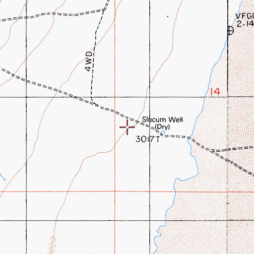 Topographic Map of Slocum Well, CA