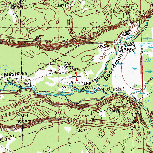 Topographic Map of Scheck's Place State Forest Campground, MI
