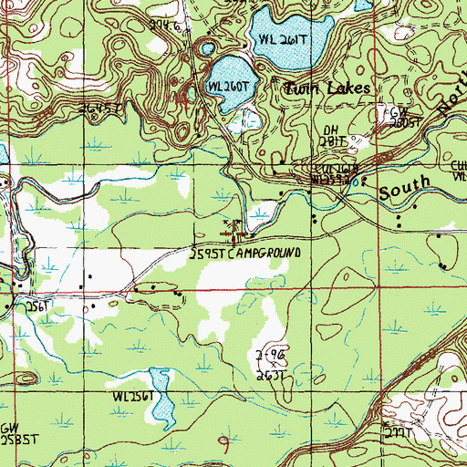Topographic Map of Forks State Forest Campground, MI