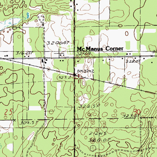 Topographic Map of Whipple Post Office (historical), MI