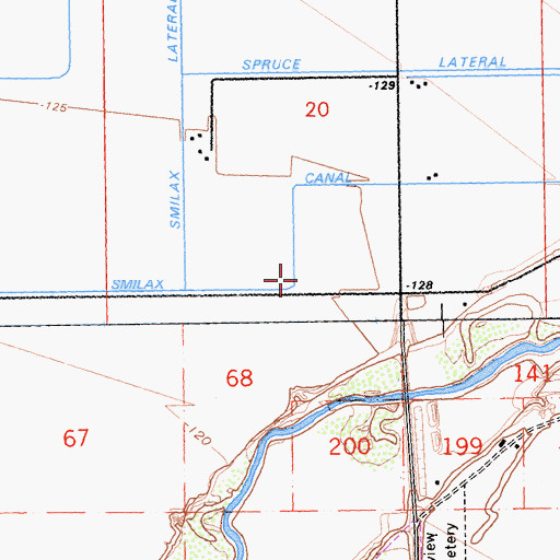 Topographic Map of Smilax Canal, CA