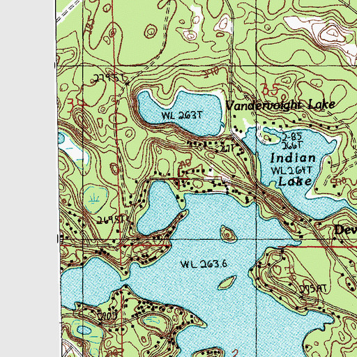 Topographic Map of Forest Lakes Bible Church, MI