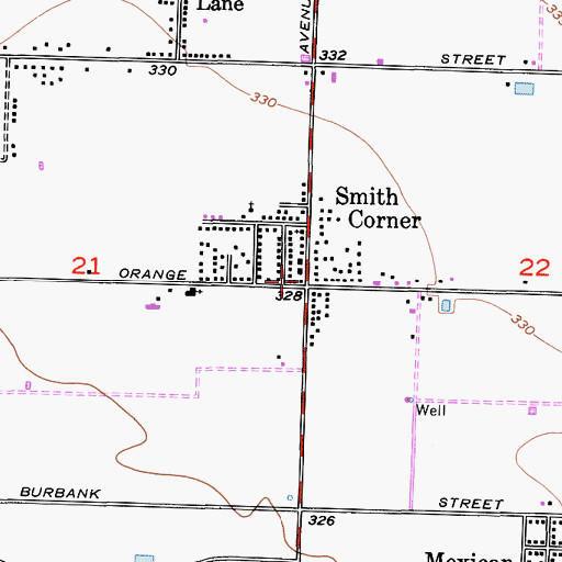 Topographic Map of Smith Corner, CA