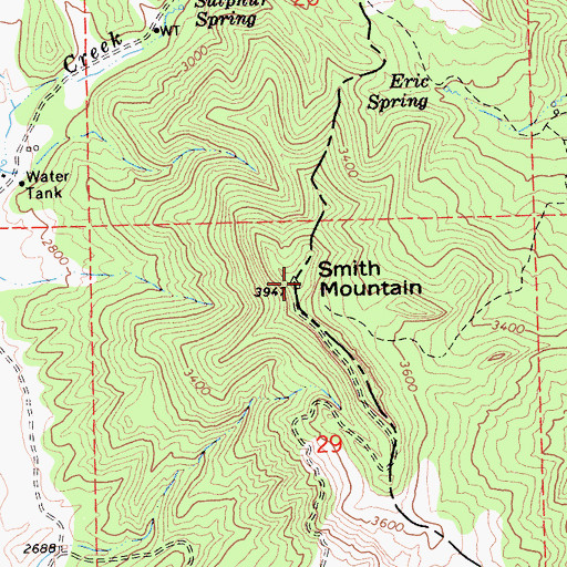 Topographic Map of Smith Mountain, CA