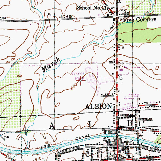 Topographic Map of Oak Orchard Estates, NY