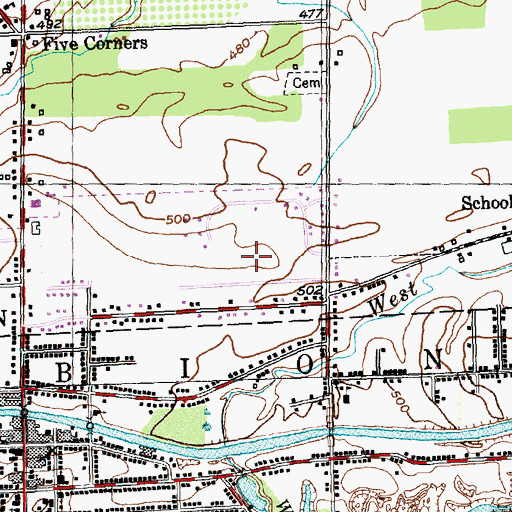 Topographic Map of Heritage Estates, NY