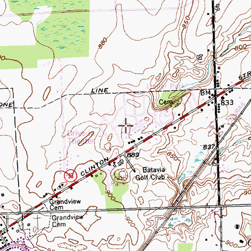 Topographic Map of Country Meadows, NY