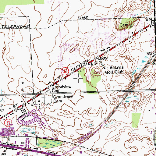 Topographic Map of Genesee West, NY