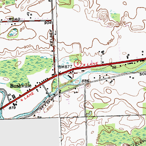 Topographic Map of Dreamland Mobile Home Park, NY