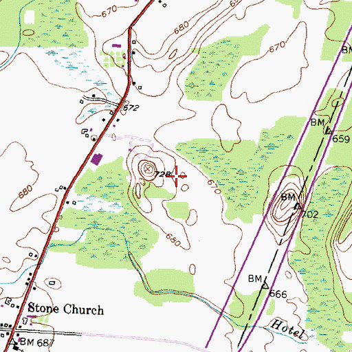 Topographic Map of Hidden Meadows, NY