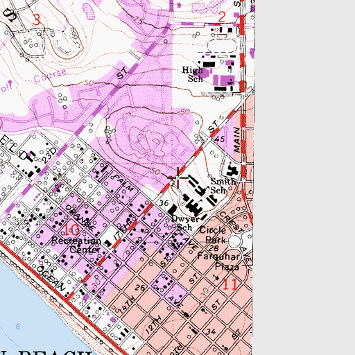 Topographic Map of Agnes L Smith Elementary School, CA