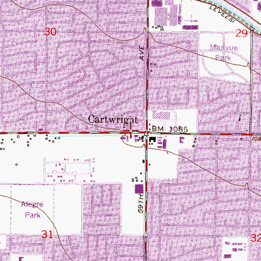 Topographic Map of Cartwright, AZ