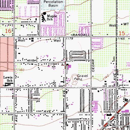Topographic Map of Smith School, CA