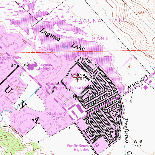 Topographic Map of C L Smith Elementary School, CA