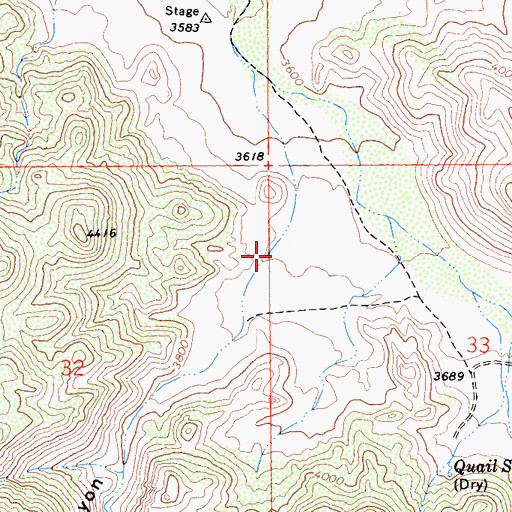 Topographic Map of Smith Water Canyon, CA