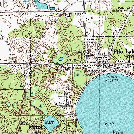Topographic Map of Fife Lake Elementary School, MI