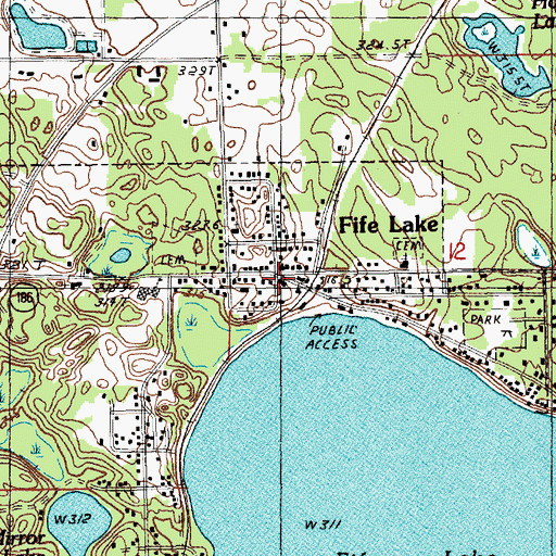 Topographic Map of Fife Lake Medical Clinic, MI