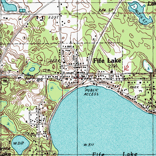 Topographic Map of Fife Lake Area Historical Museum, MI