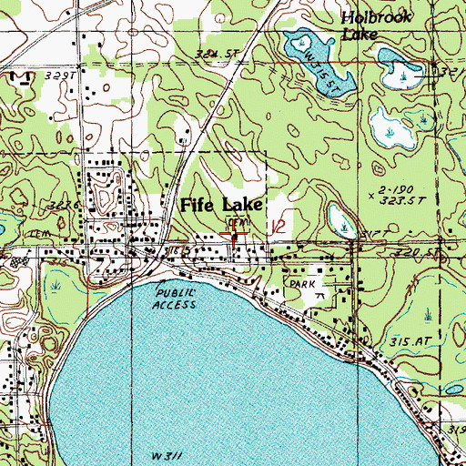 Topographic Map of Saint Aloysius Catholic Church, MI
